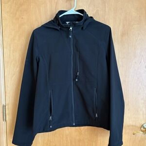 FJALL WOMEN'S SOFTSHELL JACKET STRETCH Black SIZE M‎ HOODED Outerwear Hiking